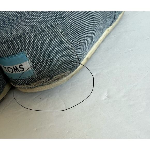 Toms Classic Alpargata Flat Shoes Blue Canvas Lightweight Slip On Loafer Sz 8.5 - Picture 10 of 10